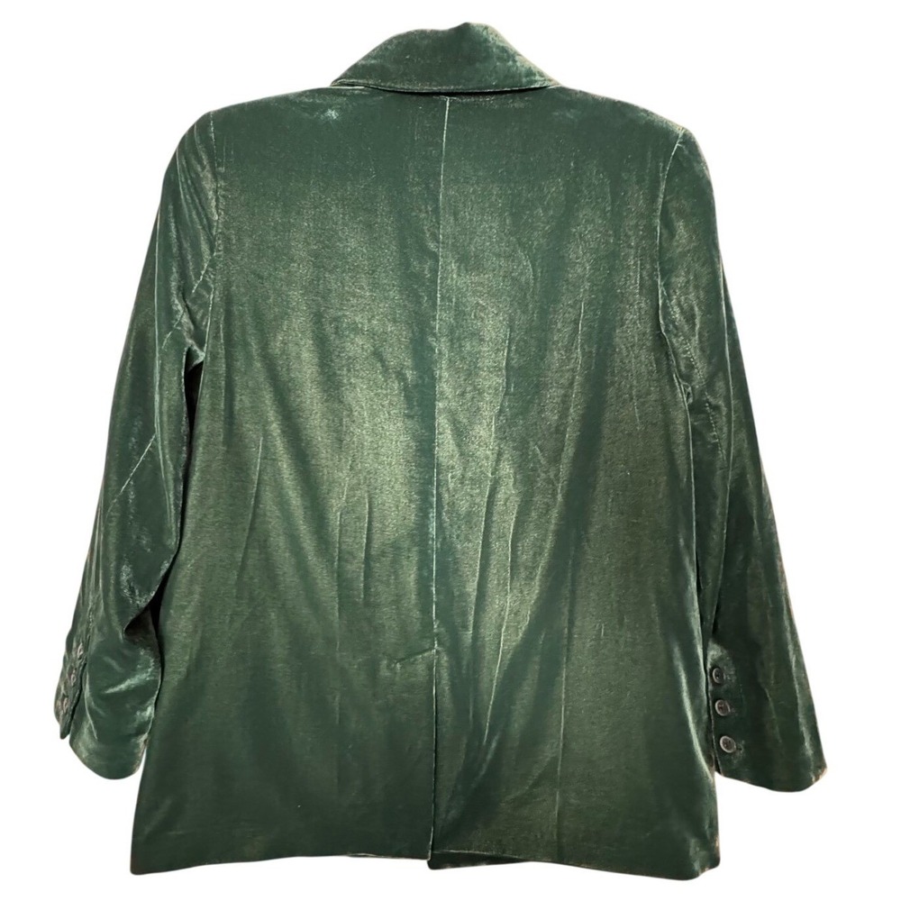 Velvet Blazer Emerald Green Womens MP Holiday Party Whimsigoth Festive Evening - Picture 2 of 6